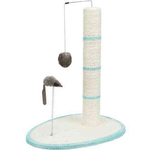 Когтеточка Trixie столбик с мышкой на пружине для кошек, 40х30х50 см (сизаль/плюш) Киев