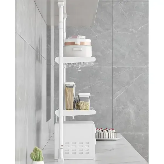 Кухонный органайзер над микроволновкой / телескопическая регулируемая полка 75х44х26см Коломия