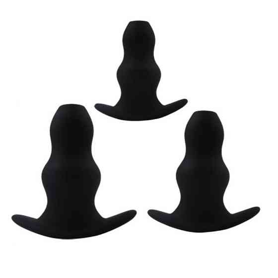 Набор анальных тоннелей Chisa Black Mont Rippled Anal Juicer Kit, черный Sex Aura Киев
