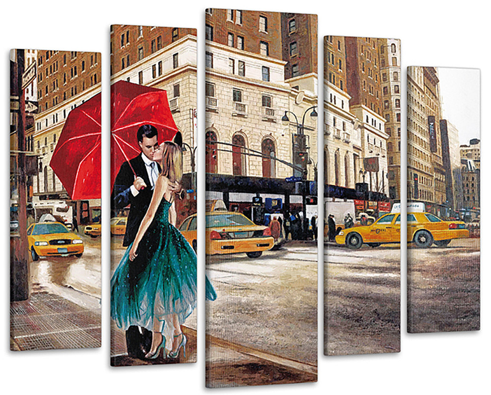 Модульная картина Влюбленная пара под зонтиком Art-252_5 ( 80х118см ) 105x150 см Киев - изображение 1