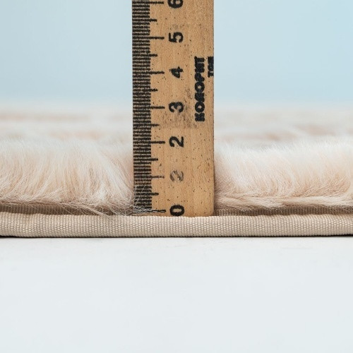 Килимок для підлоги з еко-хутра ТМ Dariana Elegant 75*150 см ванільно-бежевий Житомир - фото 2