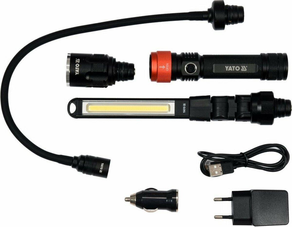 Ліхтар з обладунками 3 в 1 YATO для ремонтних робіт з зарядним пристроєм, в футлярі [10] Одесса - изображение 5