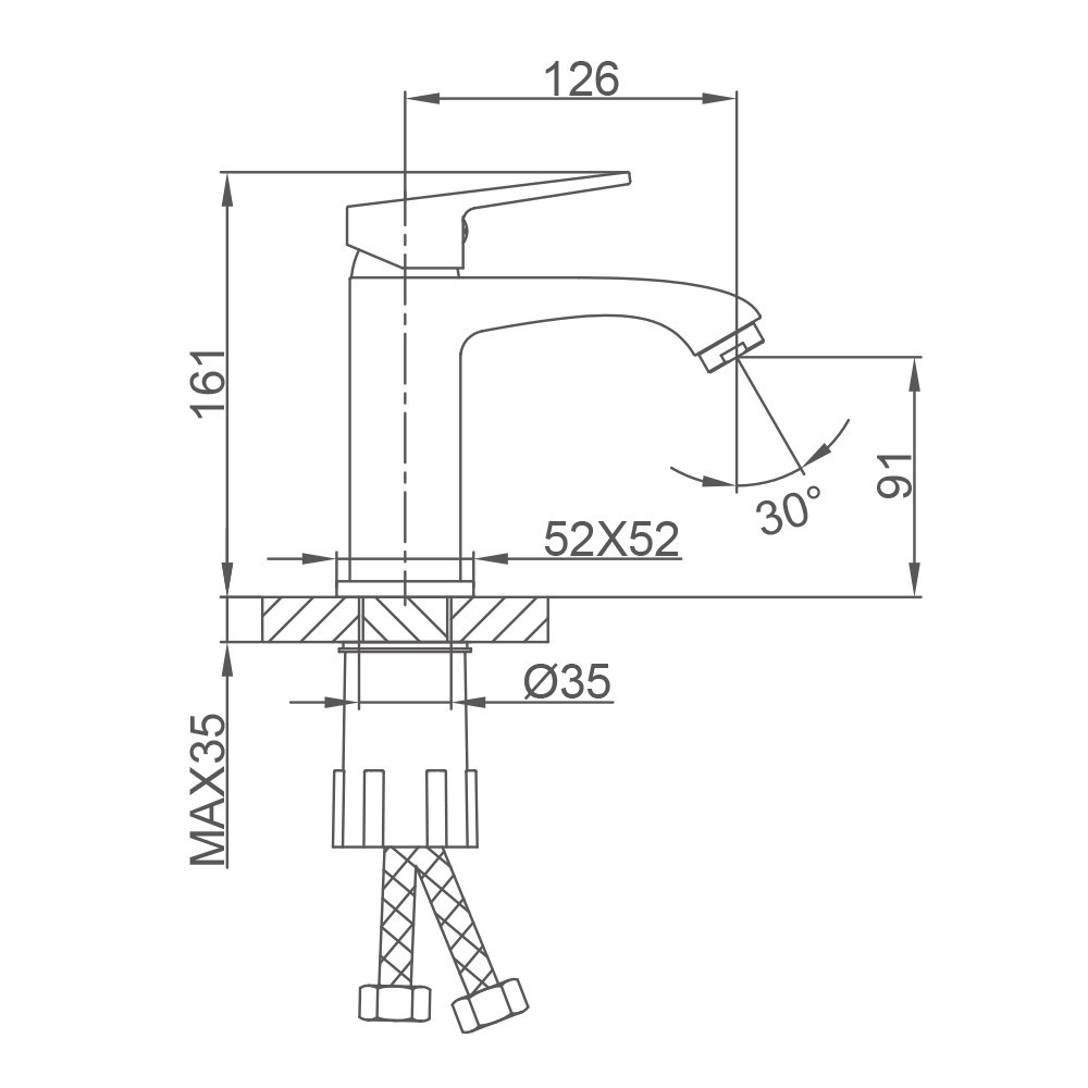 Смеситель для умывальника FRAP F1076-9, графит Киев - изображение 7