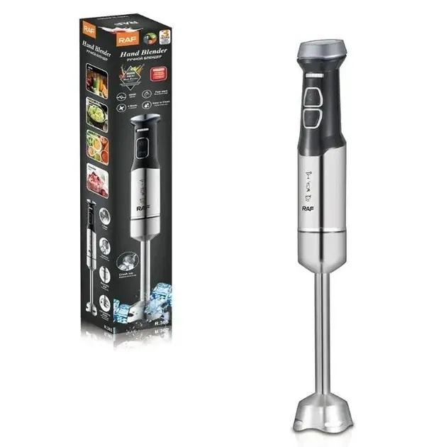 Блендер занурювальний Domotec/RAF R-365 900Вт, 4 леза, турборежим, нержавіюча сталь, сірий Одеса - фото 8