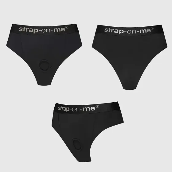 Трусики с фиксацией дилдо Strap-On-Me Harness Lingerie Idole - L - Black Львов