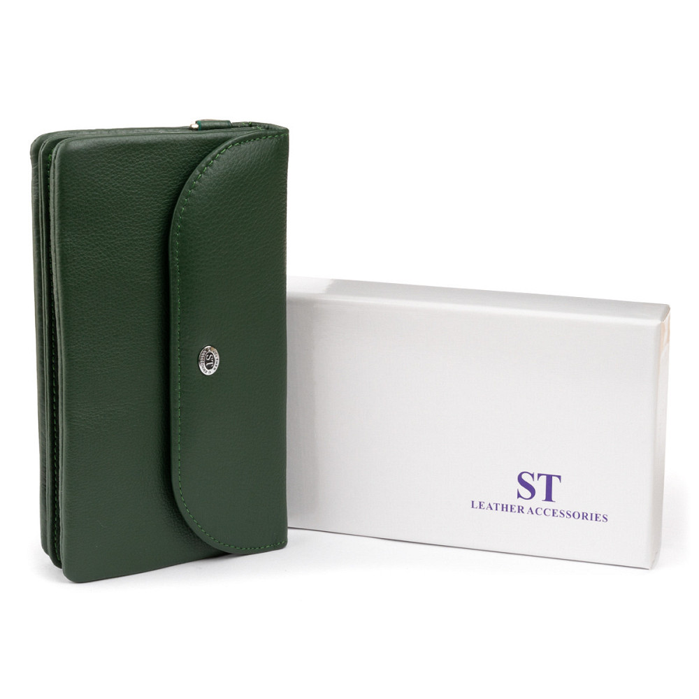 Клатч зі шкіри жіночий Зелений (ST Leather) Київ - фото 2