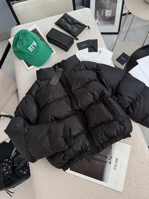 Жіноча стильна повсякденна куртка на біопуху плащівку лаке Чорний, 46/48 Одеса - фото 1