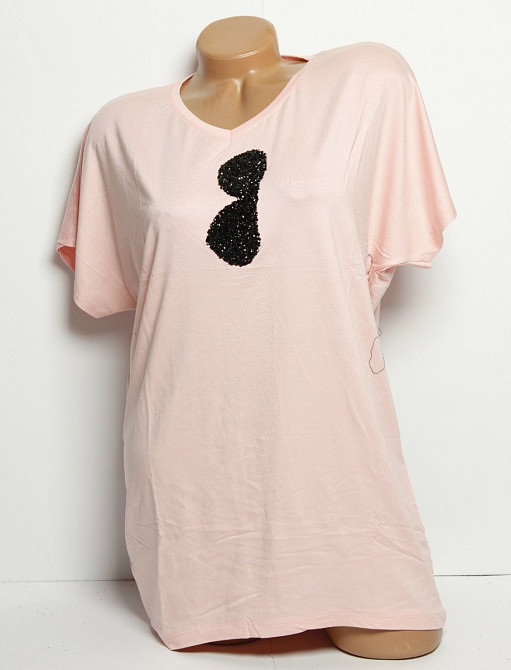 Женская футболка с камнями 52 розовый Киев - изображение 1