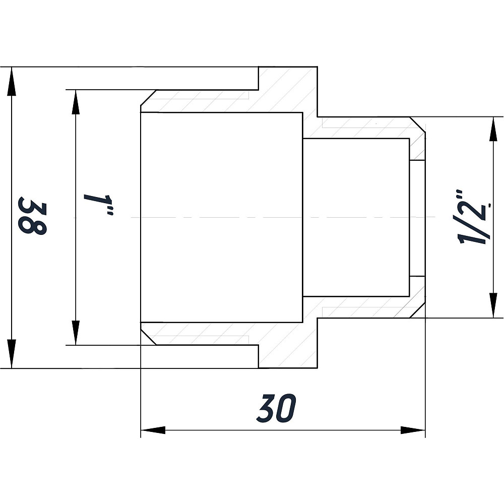 Ніпель редукційний 1″х1/2″ЗЗ нікельований під прокладку NN532G OPTIMUM Тернополь - изображение 3