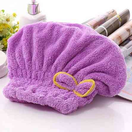 Чалма для сушіння волосся з мікроволокна one size бузковий Київ