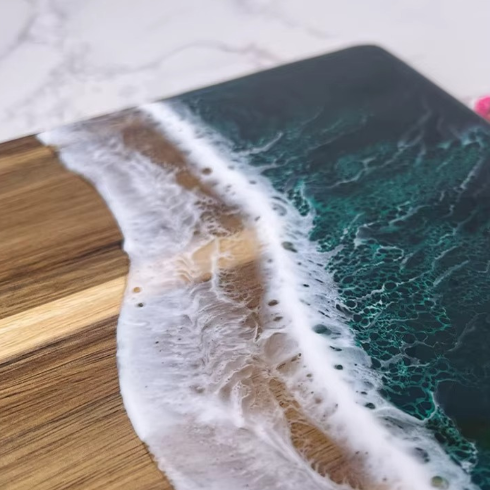 Разделочная доска для кухни бамбуковая,кухонная досточка для разделки из бамбука с узором морской волны 36 х 25 см Каменец-Подольский - изображение 6