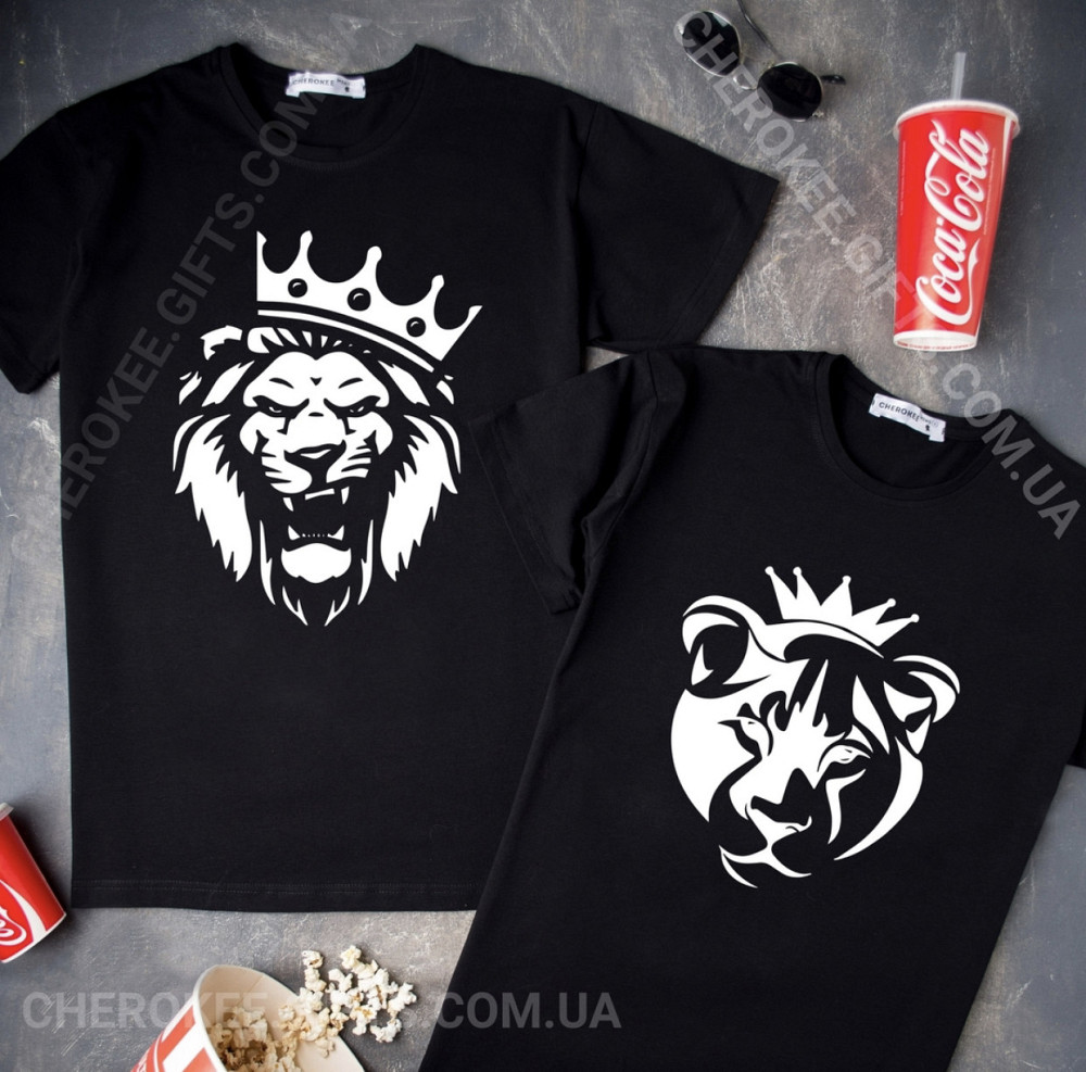 Парні футболки для хлопця та дівчини ЛЕВ і ЛЬВИЦЯ Чернівці - фото 1