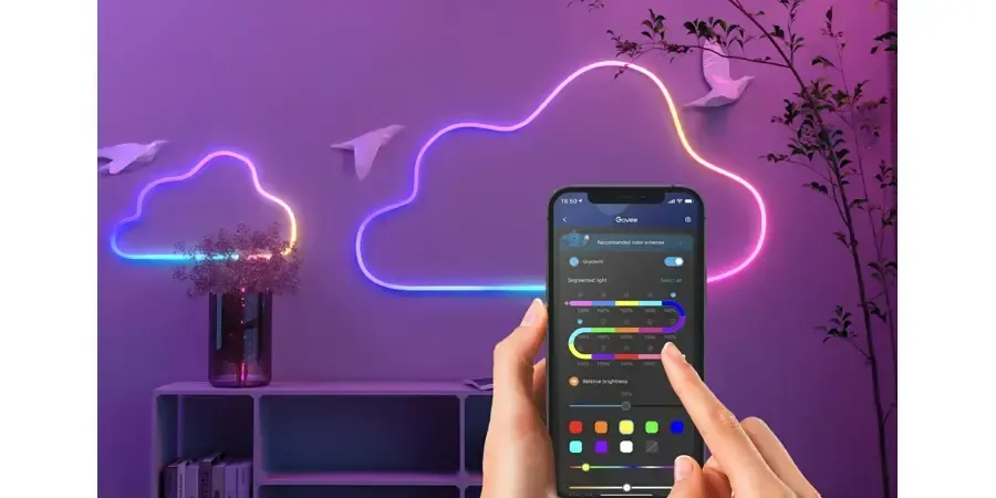 Умная гибкая LED Neon RGB лента-шланг 5 метров от USB управление режимами с телефона,Bluetooth приложение,пульт Коломия - фото 7