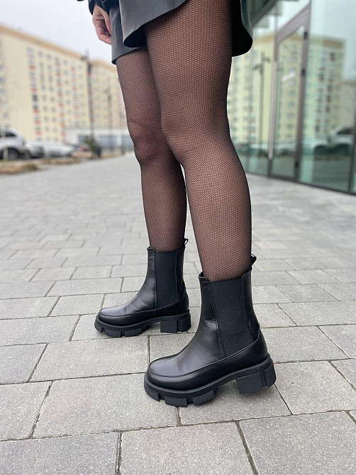 Nikos Черевики жіночі Niros чорні натуральна шкіра зима висота 20 см (2101/274) 36-39 (5193) Коломыя - изображение 5