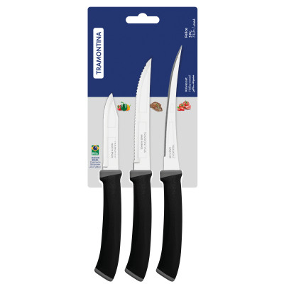Набор ножей Tramontina Felice Black 3 шт (23499/077) Винница - изображение 2