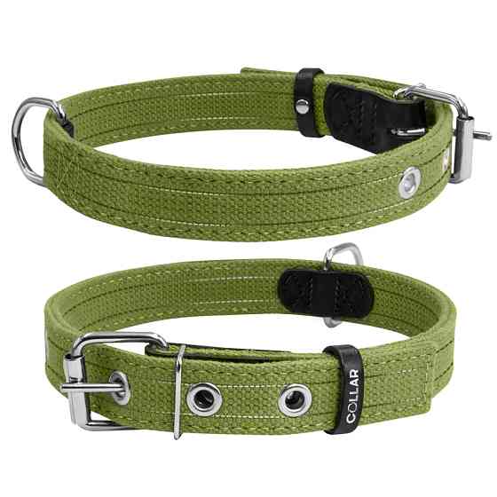 Нашийник для собак бавовняна тасьма CoLLaR Брезент подвійний (ширина 25мм, довжина 41-53см) Коломыя