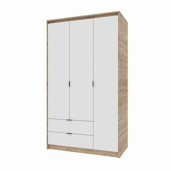 Шкаф распашной для одежды с выдвижными ящиками (полки - полки) Эверест Сити-1200 120,2х50х204,6 см Дуб сонома/Белый (DTM-071128) Львов