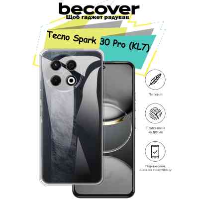 Чехол для мобильного телефона BeCover Tecno Spark 30 Pro (KL7) Transparancy (713138) Винница