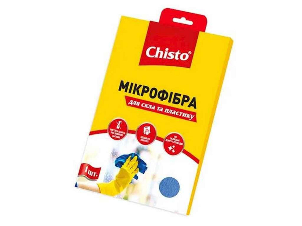 Серветка з мікрофібри 1шт для вікон та пластику ТМ Chisto   Solmir Київ - фото 1
