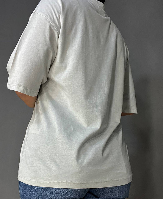 Футболка женская Pepper&mint BX24-19 светло-серая оверсайз с карманом и вышивкой, светло-серый, S Киев - изображение 8