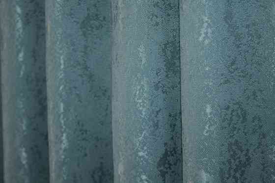 Шторна тканина льон мармур, колекція "Pavliani" колір лазурний 1369ш Київ