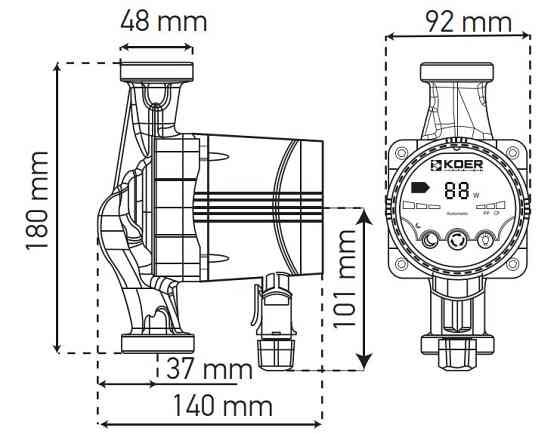 Насос циркуляційний енергозб. Koer KP.N25 / 6-180 (KP0247) Київ