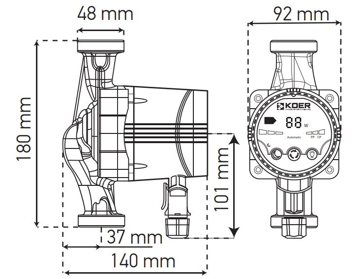 Насос циркуляційний енергозб. Koer KP.N25 / 6-180 (KP0247) Київ - фото 3