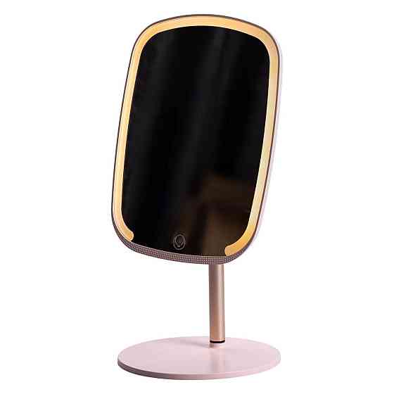 Настільне дзеркало з підсвічуванням 23х18 см для макіяжу на ніжці Рожеве HP-10-6AP Київ