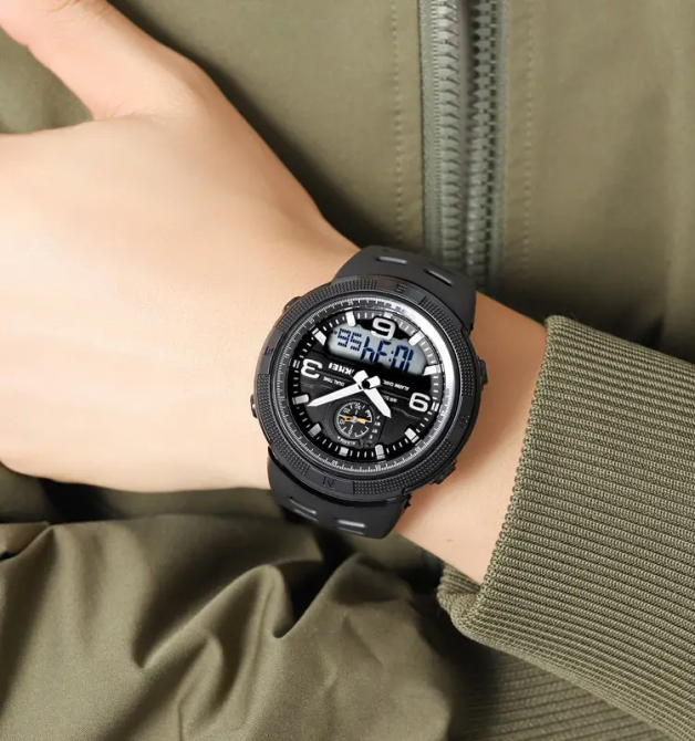 Чоловічий спортивний годинник Skmei 1655 (Чорний з білим табло) Вінниця - фото 5