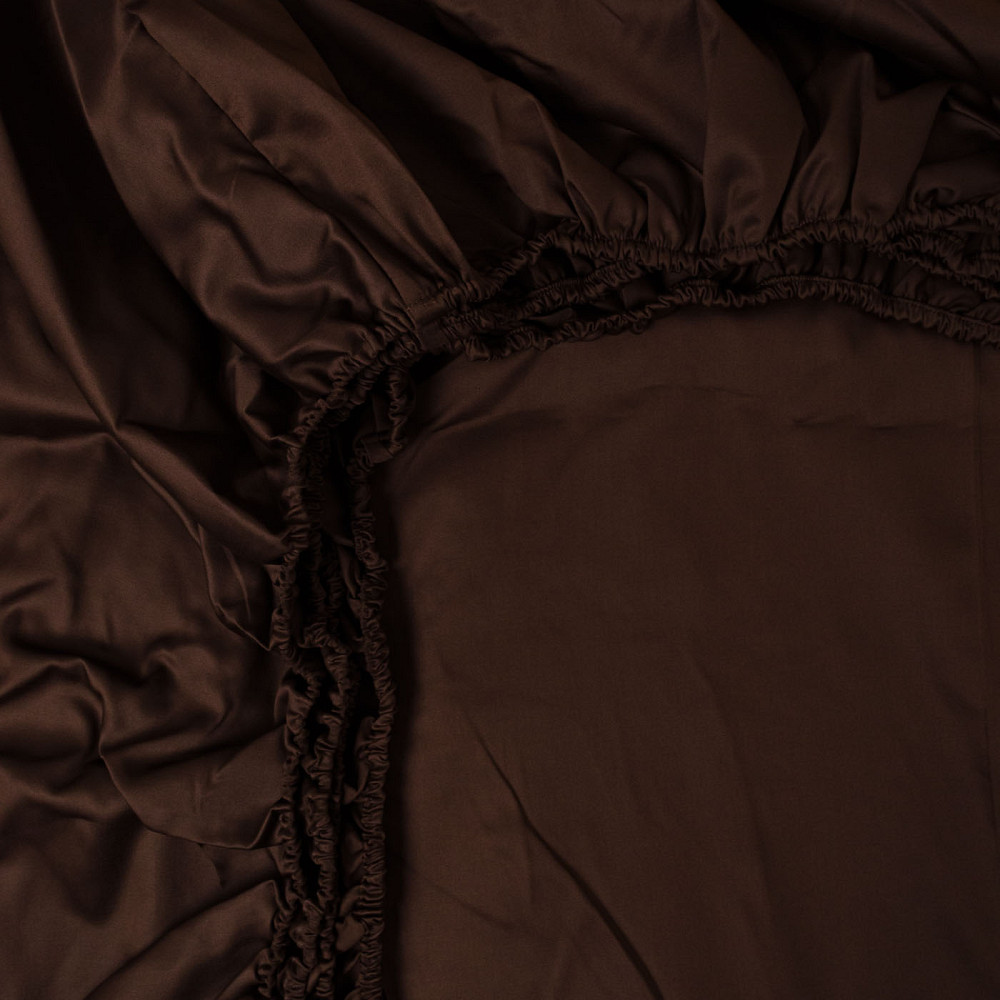 Простынь на резинке євро сатин 100% хлопок 200х200х30см 125г/м2 (Шоколад) Сумы - изображение 5