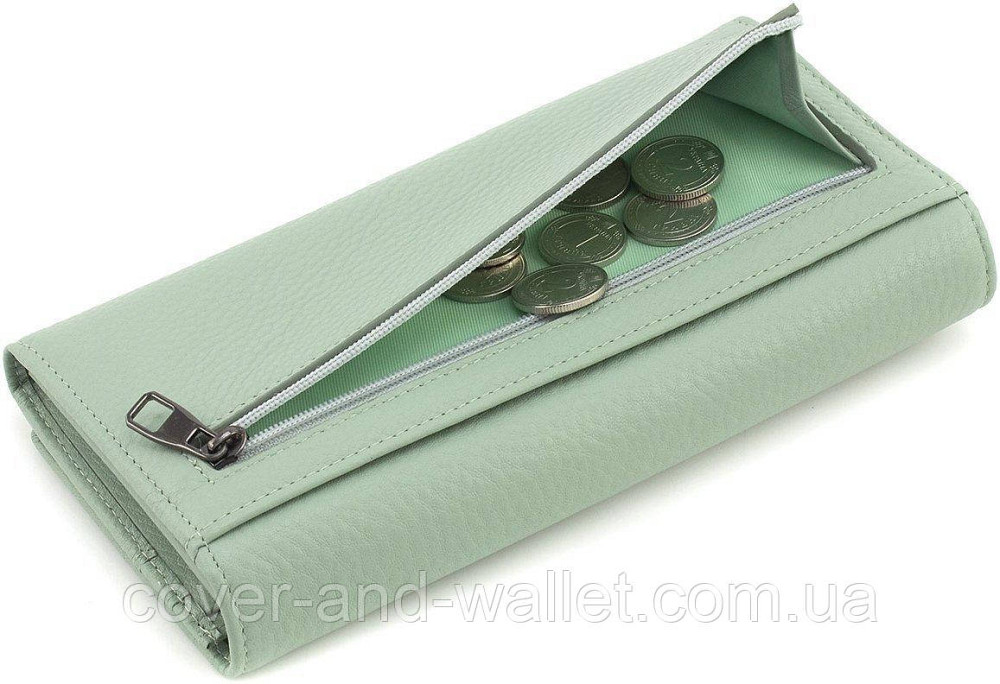 Красивий жіночий гаманець фісташкового кольору з натуральної шкіри Marco Coverna W 002 Київ - фото 2