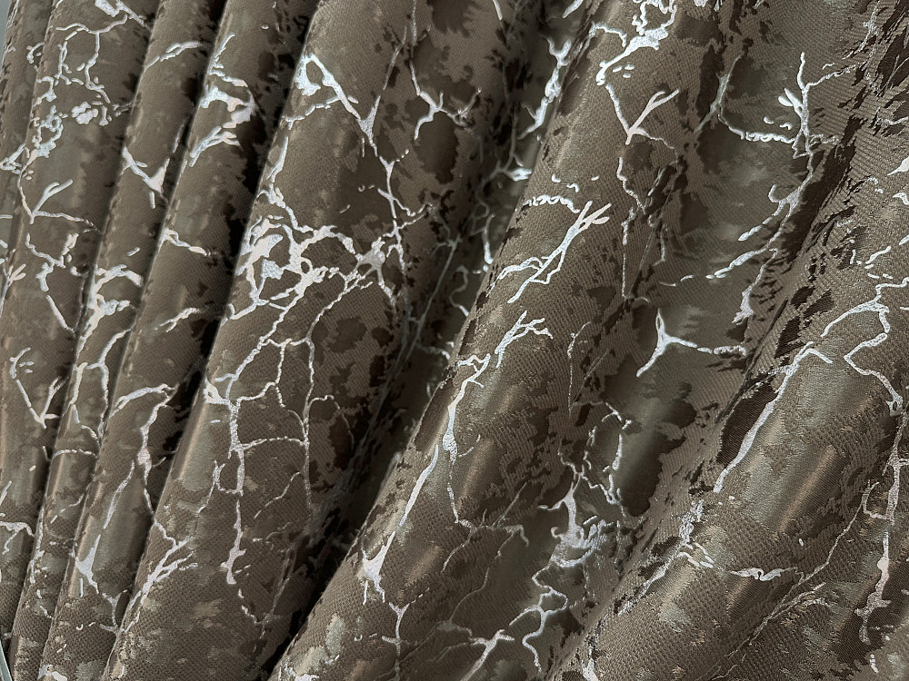 Комплект готових штор VR-Textil Льон мармур Royal Touch № 2008ш Сіро-коричневий 200х270 см 2 шт (32-482) Київ - фото 6