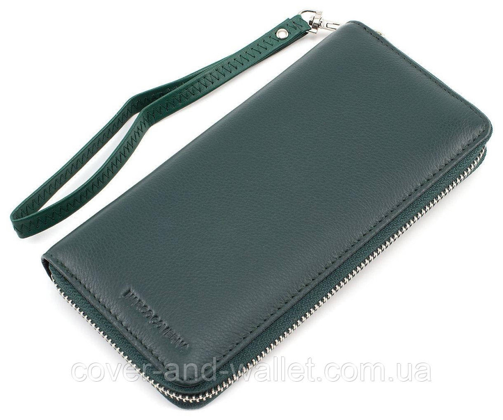 Зеленый кожаный женский кошелек на молнии Marco Coverna MC-7002-7 Киев - изображение 1