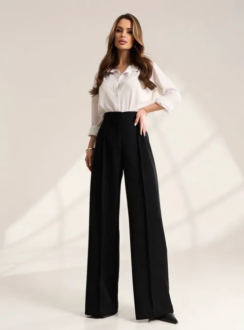 Женские брюки палаццо высокой посадки черные / шоколад женские брюки высокой посадки Одесса - изображение 6