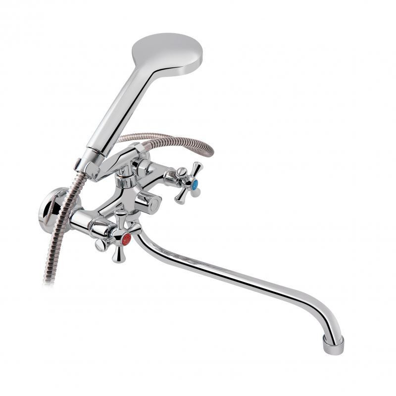 Змішувач для ванни Lidz (CRM) 75 21 140S New з душовим гарнітуром Київ - фото 1