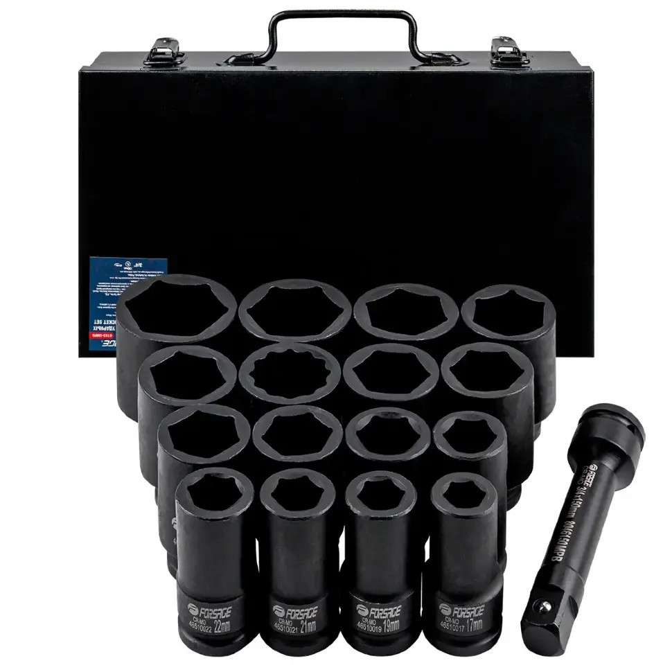 Набір подовжених ударних головок 3/4'' 17-50мм Forsage F-6163-5MPB 16шт. Одеса - фото 2