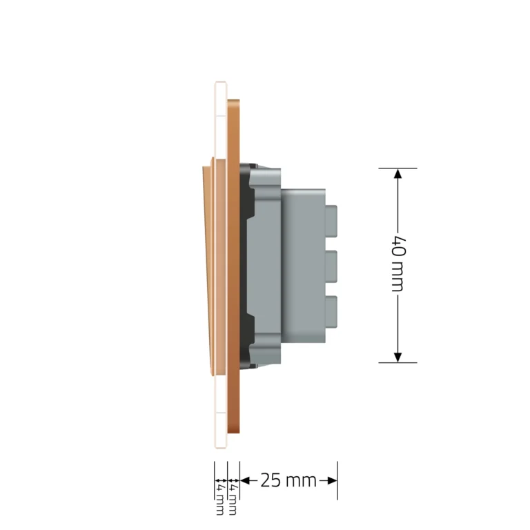 Кнопковий двоклавішний вимикач без фіксації Дзвінковий вимикач Імпульсний вимикач Livolo золото скло (VL-C7FCMH-1AP) Коломыя - изображение 2
