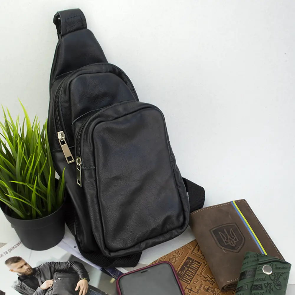 Чоловіча сумка-слінг тактична плечова, Наплічний месенджер, Чоловіча KJ-989 стьобана сумка Київ - фото 6