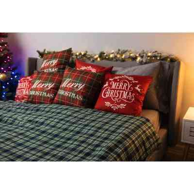 Плед Ardesto Christmas Fleece 130x160см, 100% поліестер, клітинка, зелений (ART0718PB) Вінниця