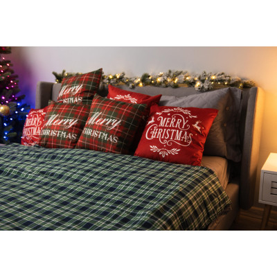 Плед Ardesto Christmas Fleece 130x160см, 100% полиэстер, клетка, зеленый (ART0718PB) Винница - изображение 4