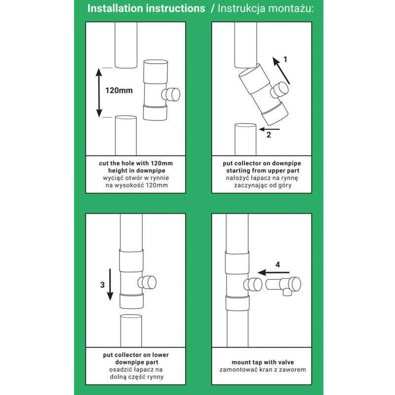 Водосборник дождевой воды с краном ⌀100мм коричневий Bradas, Польша Киев - изображение 4