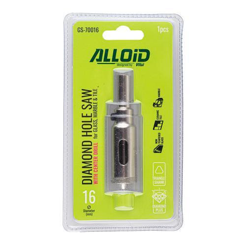 Свердло корончате алмазне по склу та кераміці 16мм з центрувальним свердлом Alloid Одеса - фото 2