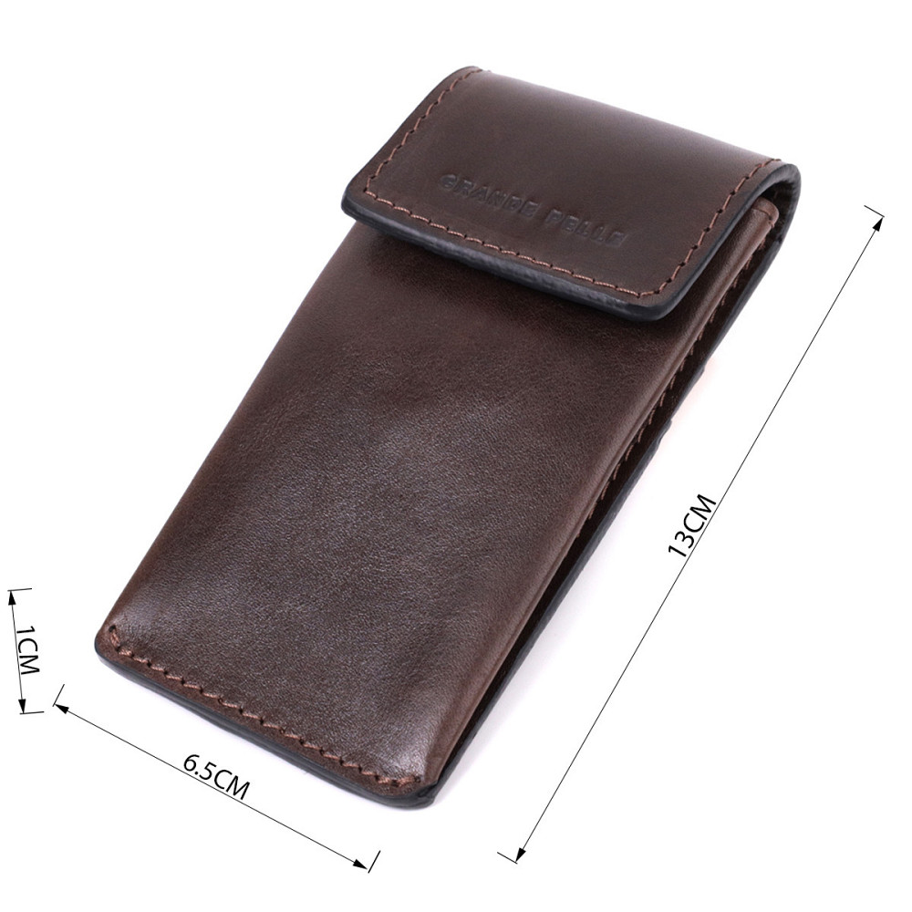 Оригінальна ключниця у вигляді футляра з натуральної шкіри GRANDE PELLE 22570 Коричневий Київ - фото 2