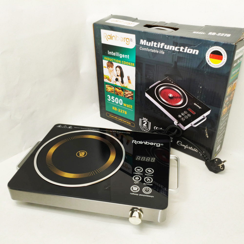 Плита бытовая переносная Rainberg RB-2278 3200Вт, Комфорка электрическая, Плита напольная мощная EN-55 Львов - изображение 6