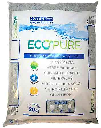 Песок стеклянный для бассейнов Waterco EcoPure 1.0–3.0 мм (20 кг) Киев