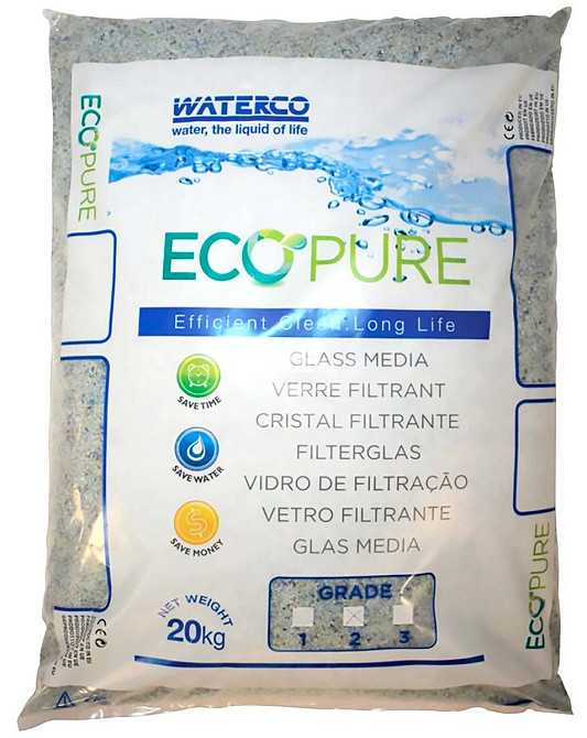 Песок стеклянный для бассейнов Waterco EcoPure 1.0–3.0 мм (20 кг) Киев - изображение 1