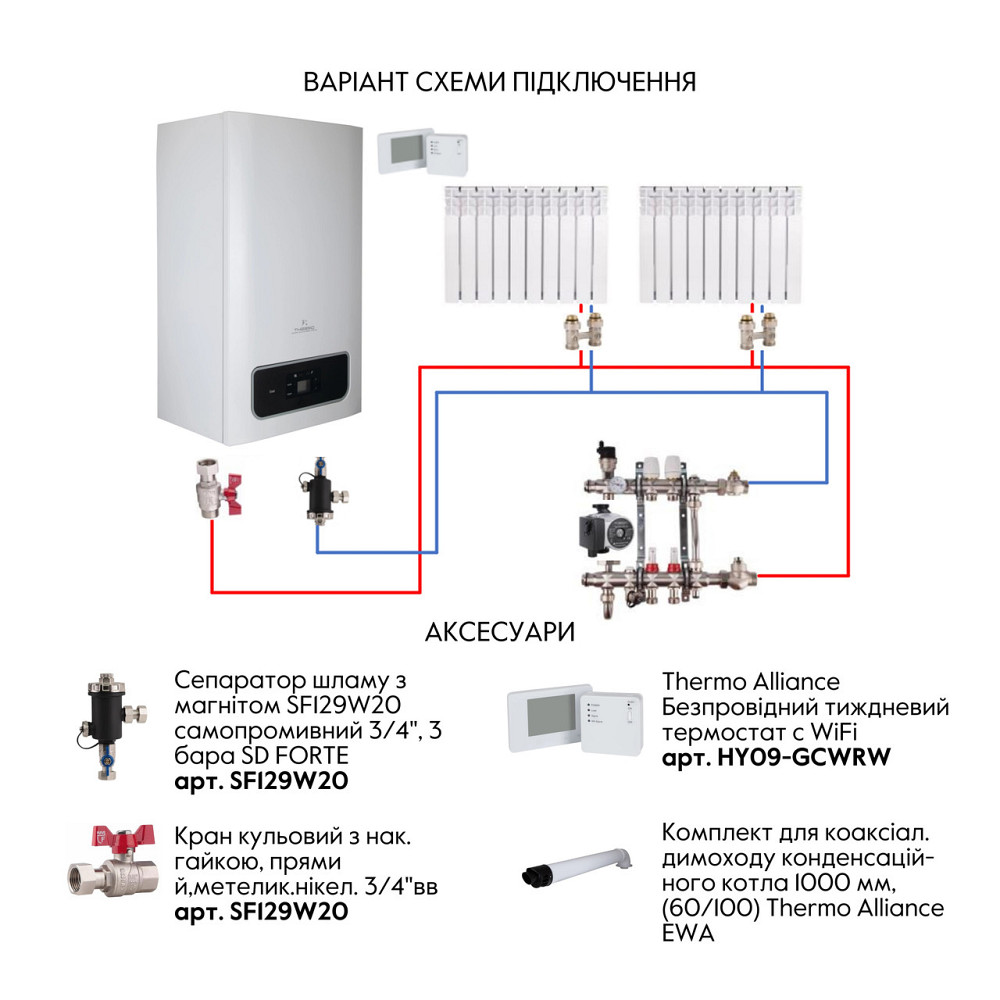 Котел газовий Thermo Alliance EWA 24 кВт (Двоконтурний, Condensing) Київ - фото 10