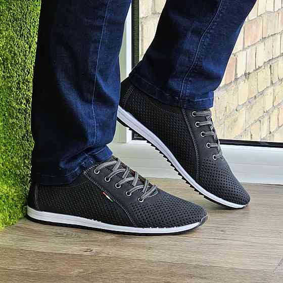 Мужские Мокасины Летние Кроссовки Сеточка Черные (размеры: 40,41,42,43,44,45) Видео Обзор - 08-1 Днепр