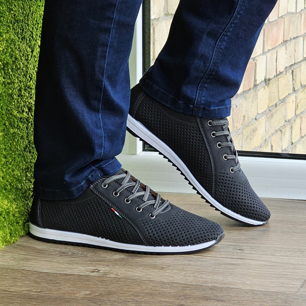 Чоловічі мокасини Літні Кросівки Сіточка Чорні (розміри: 40,41,42,43,44,45) Відео Огляд — 08-1 Дніпро - фото 4