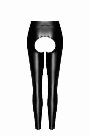 Леггинсы с открытым доступом, F304 Noir Handmade мокрый эффект, черные, размер M Sex Aura Киев